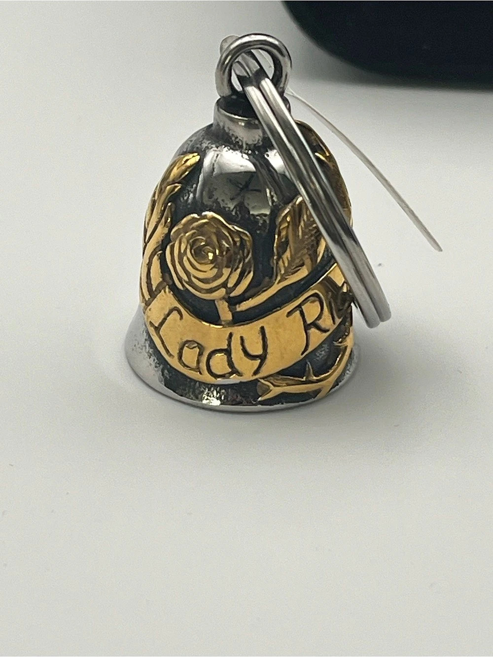 Stainless Steel Guardian Bell Lady Rider Guardian Bell Silver & Gold Keychain Ch